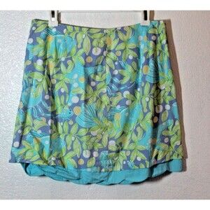 Lilly Pulitzer Womens 10 Blue Purple & Green Sea Life Scalloped Bottom Skirt